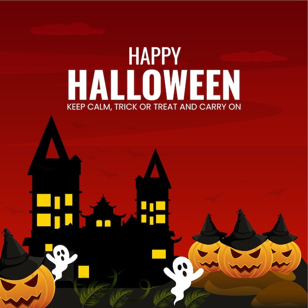 Banner design template of Happy Halloween