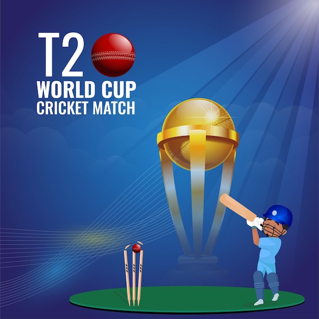 Banner design template of t20 world cup cricket match