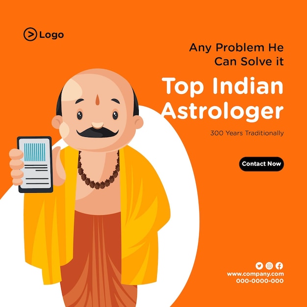 Design della bandiera del modello di astrologo indiano superiore