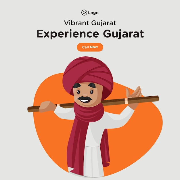 Banner design of visit and experience gujarat