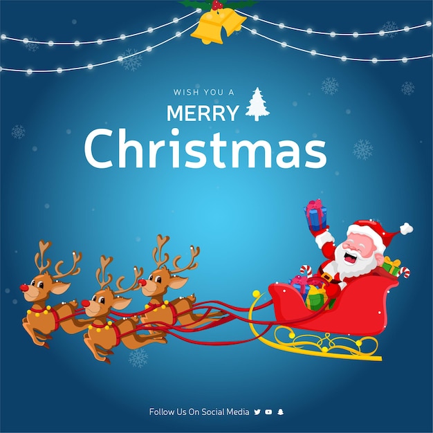 Banner design of wish you a merry christmas festival template