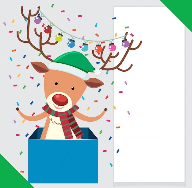 Banner design with cute reindeer