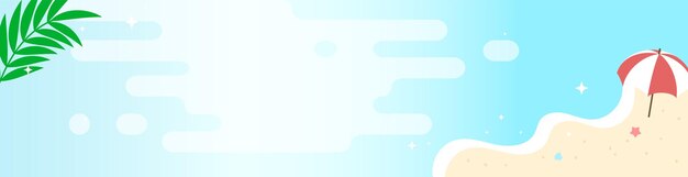 Vector a banner design with parasols and summer sea background