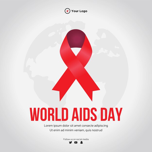 Banner design del modello della giornata mondiale dell'aids