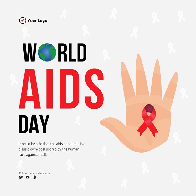 Banner design del modello della giornata mondiale dell'aids