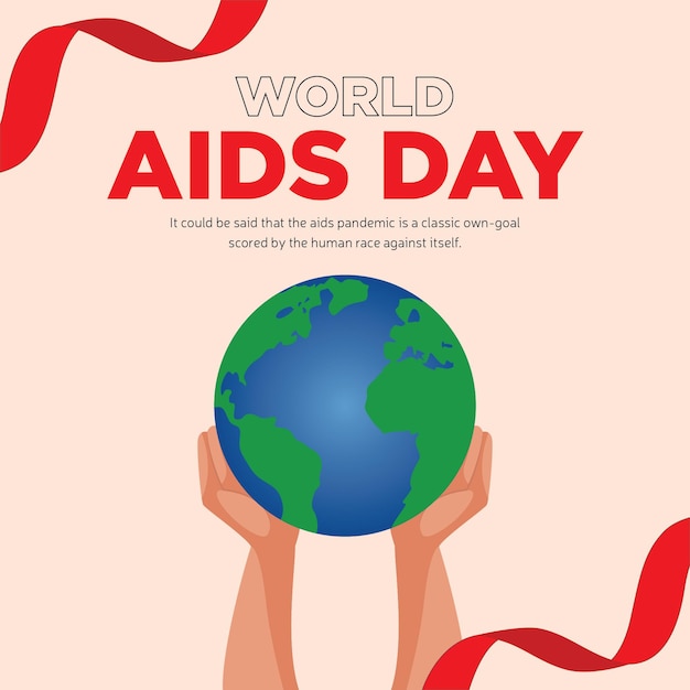 Banner design del modello della giornata mondiale dell'aids