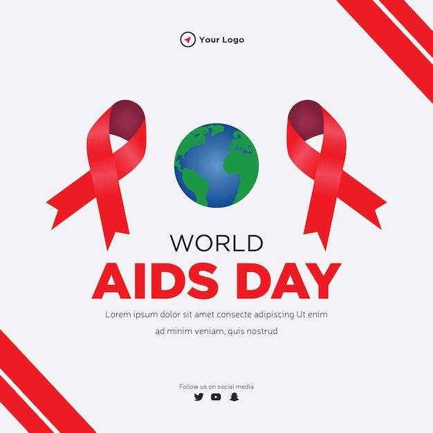 Banner design of world aids day template