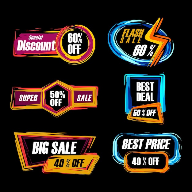 Vector banner discount compilation