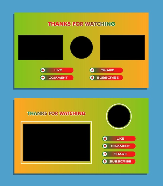 banner eindigt videosjabloon vector. eenvoudig en plat ontwerp