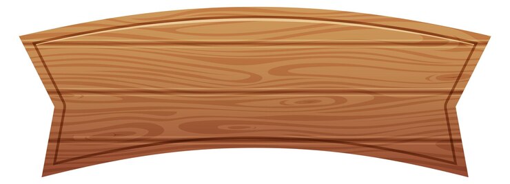 Vector banner flag with realistic wooden texture empty template isolated on white background
