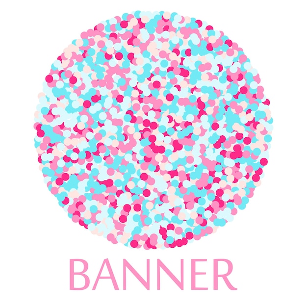 banner flat circle dots