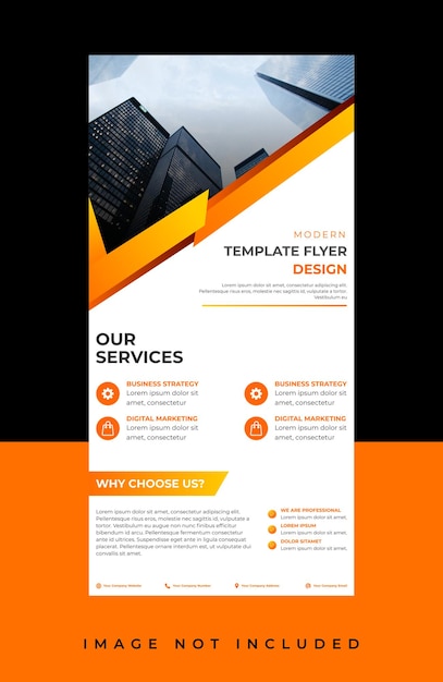 Vector banner flyer template with orange and orange gradient color