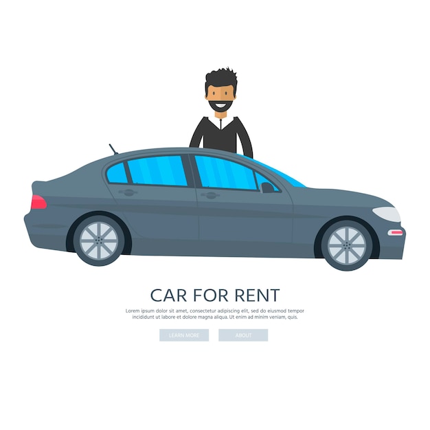 Banner fo rent ,  car and man