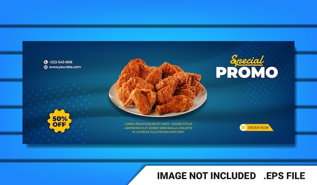 Banner food menu and restaurant facebook cover template