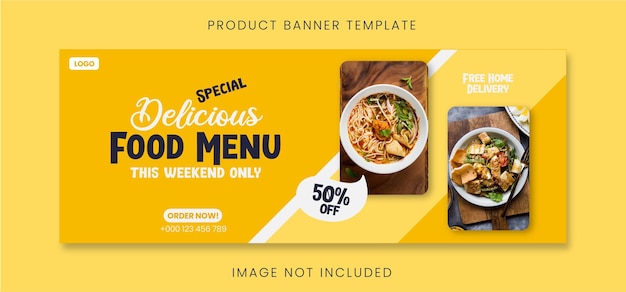 Vector banner food promotion template fully editable