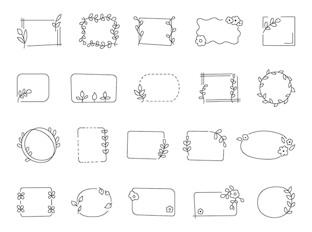 banner frame botanical element set
