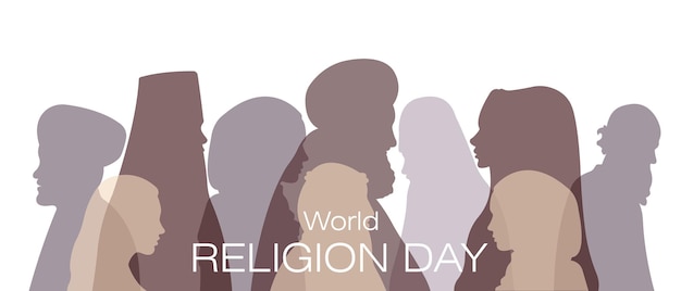 Banner gewijd aan de Werelddag van de ReligieVectorillustratie