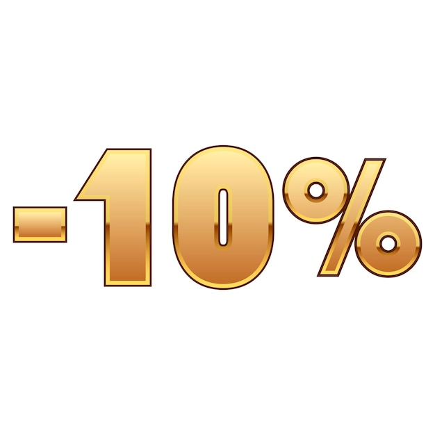 Banner golden shiny bright price reduction by 10 percent