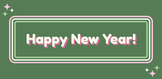 Vector banner on a green background happy new year