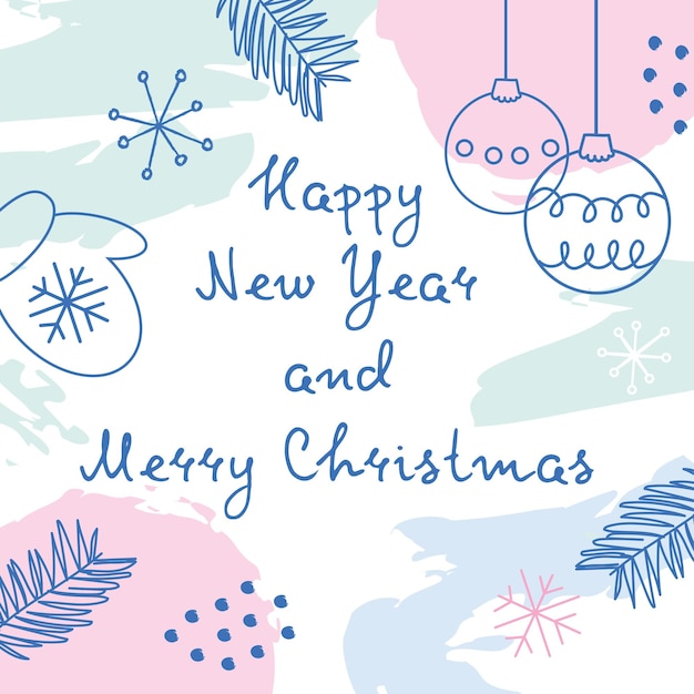 banner Happy New Year and Merry Christmas