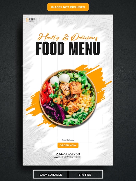 Vector banner heathy and delicious menu