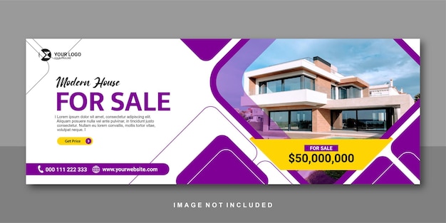 Banner home sale facebook cover premium design