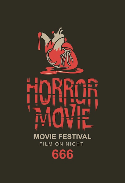 banner for horror movie festival with human heart