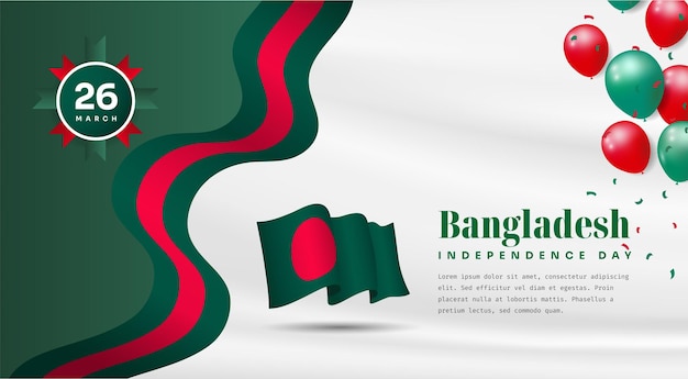 Banner illustration of Bangladesh independence day celebration with text space Vector illustration