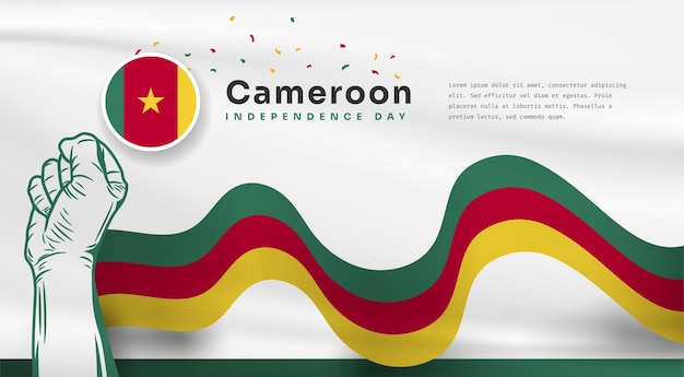 Banner illustration of Cameroon independence day celebration with text space Vector illustration