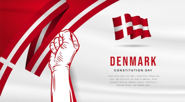 Banner illustration of denmark independence day celebration with text space vector illustration