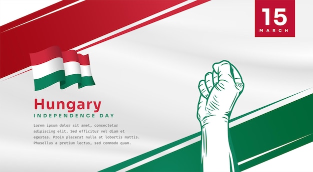 Banner illustration of Hungary independence day celebration with text space Vector illustration