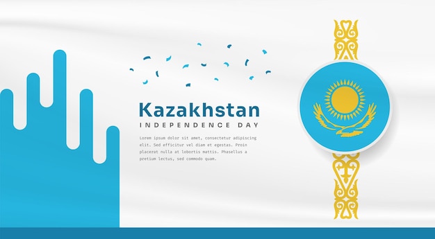 Баннерная иллюстрация празднования Дня независимости Казахстана с текстовым пространством Векторная иллюстрация