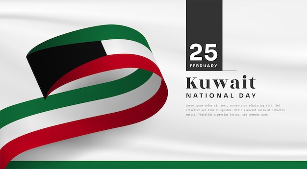 Banner illustration of kuwait independence day celebration with text space vector illustration