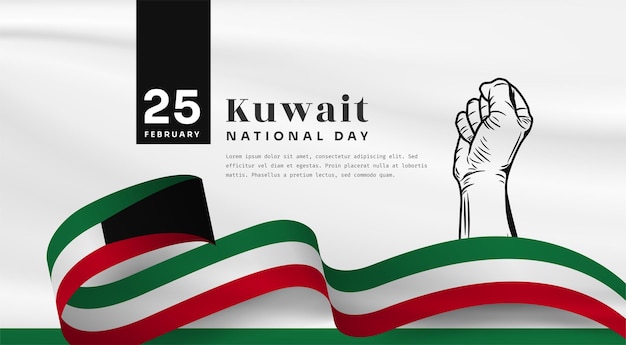 Banner illustration of Kuwait independence day celebration with text space Vector illustration