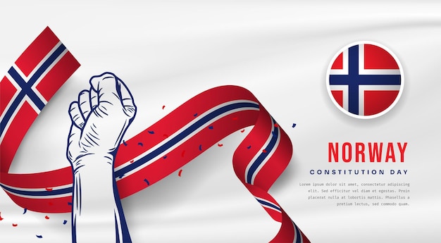 Vector banner illustration of norway independence day celebration with text space vector illustration