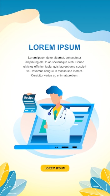 Consultazione del medico online dell'illustrazione dell'insegna