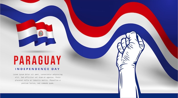 Banner illustration of Paraguay independence day celebration with text space Vector illustration