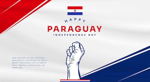 Banner illustration of Paraguay independence day celebration with text space Vector illustration