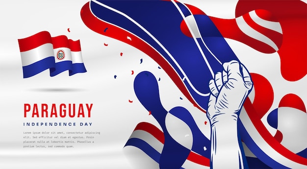 Banner illustration of Paraguay independence day celebration with text space Vector illustration