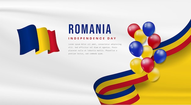 Banner illustration of Romania independence day celebration with text space Vector illustration