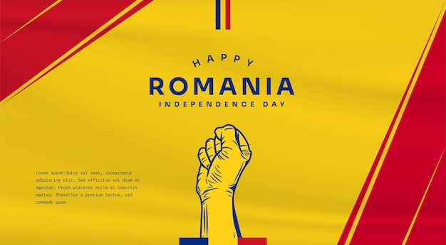 Banner illustration of Romania independence day celebration with text space Vector illustration