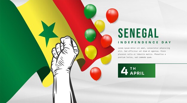 Banner illustration of Senegal independence day celebration with text space Vector illustration