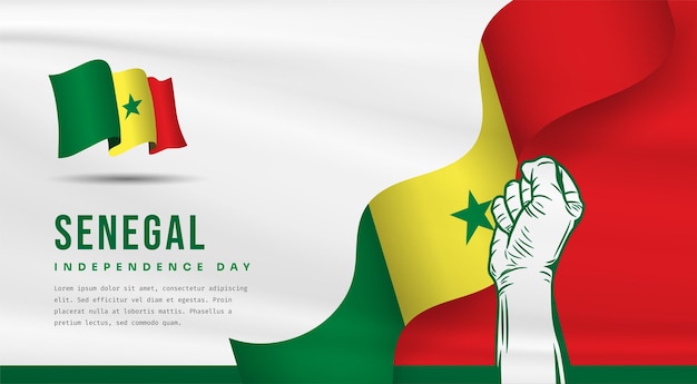 Banner illustration of Senegal independence day celebration with text space Vector illustration