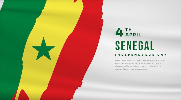 Banner illustration of Senegal independence day celebration with text space Vector illustration