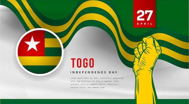 Vettore banner illustrazione della celebrazione del giorno dell'indipendenza del togo con lo spazio del testo illustrazione vettoriale