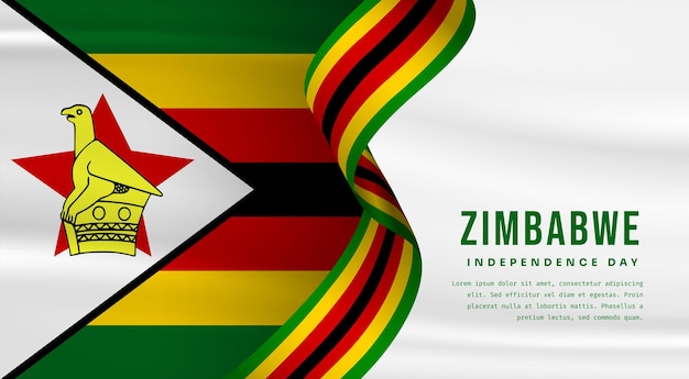Баннерная иллюстрация празднования Дня независимости Зимбабве с текстовым пространством Векторная иллюстрация