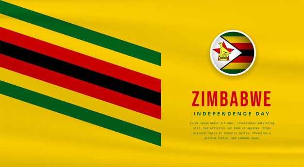 Banner illustration of zimbabwe independence day celebration with text space vector illustration