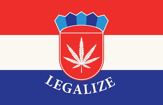 Banner in de vorm van Kroatische vlag met blad