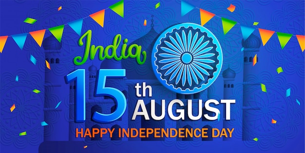 Vector banner for independence day of india.