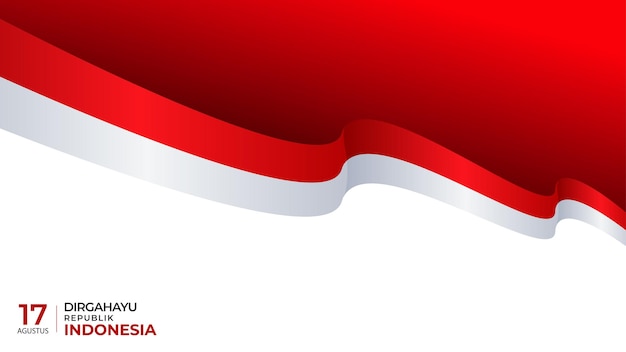 Banner indonesian flags in celebration of indonesia's independence day